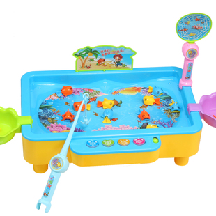 宝宝钓鱼玩具池套装电动磁性小猫吊鱼益智儿童女孩男孩小孩2-3岁4