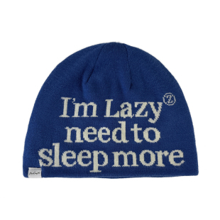 MUCUNXI 我很慵懒,需要多睡点觉。 提花针织帽男女秋冬毛线帽冷帽