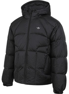 滔搏adidas阿迪达斯三叶草男子休闲保暖连帽面包羽绒服外套KS6079