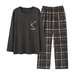 顶瓜瓜睡衣男长袖纯棉春秋男士青少年男生全棉春天夏季家居服套装