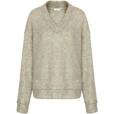 手工幻彩亮片V领毛衣MZ3206