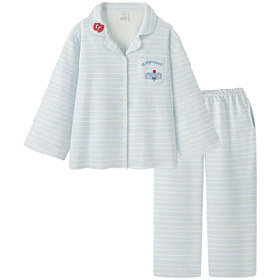 【设计师款】情侣睡衣女款纯棉莫磨毛长袖春秋季超柔软家居服男士