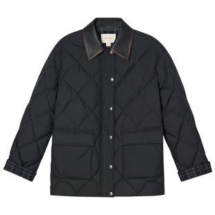 PSALTER诗篇复古鹅绒皮领拼接宽松休闲羽绒服女2025冬季新款