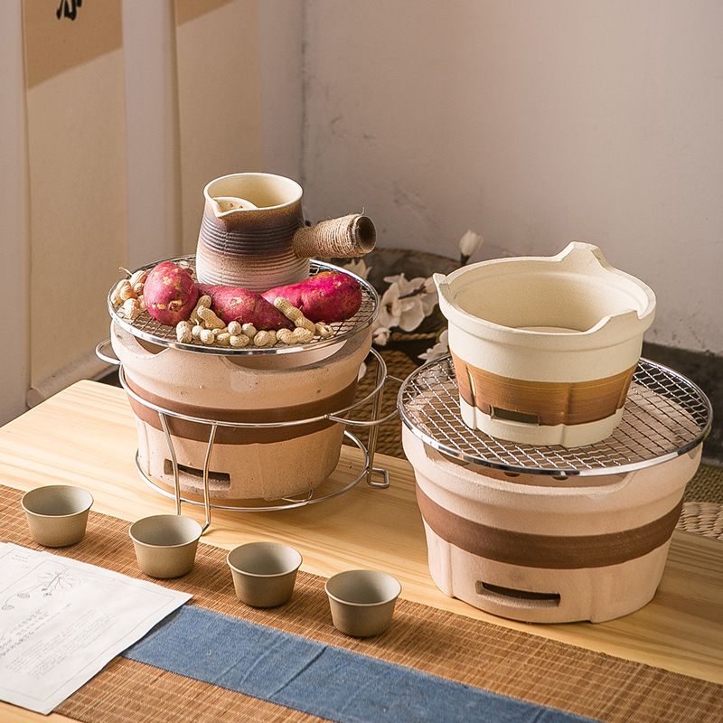 围炉煮茶的炉全套批发罐煮边炉室外茶壶罐碳家用老式烧烤打火炉