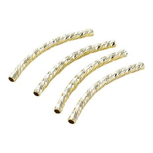 18k包金拉丝铜弯管配饰手链项链diy饰品配件刻面螺纹批花手作材料