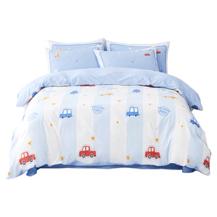 水星儿童家纺三/四件套全棉床品男童女童卡通纯棉床单被套A类宿舍