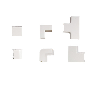 PVC平盖线槽100*60配套配件 阴角 阳角 直接 平转 三通 堵头纯白