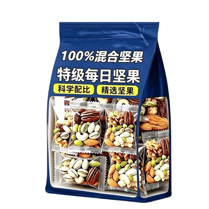 纯每日坚果仁混合独立小包装孕妇儿童零食无添加100%坚果原味腰果 原腰实拍商品图