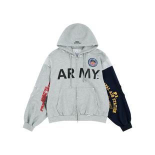 Protocol Index 25fw 多元素撞色拼接做旧拉链帽衫外套 ProjectGR