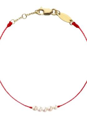 小众设计感天然珍珠红绳手链女简约百搭高级感本命年幸运红色手饰