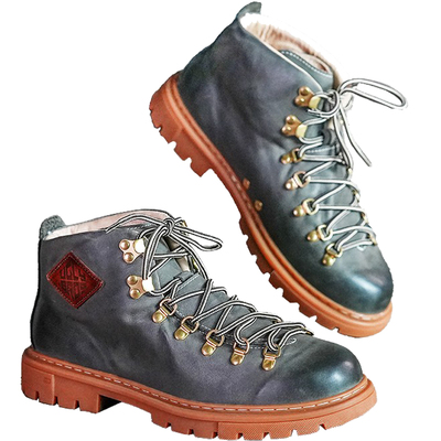 丑兄弟机车骑行靴真皮复古防摔