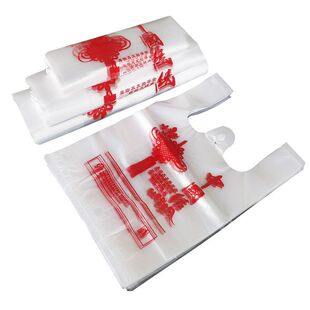 正品批发中国结加厚白色保鲜购物袋超市外卖手提方便袋工厂直销