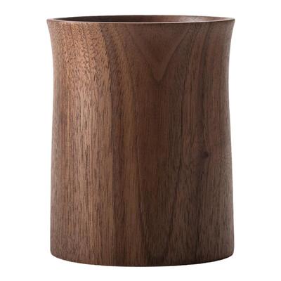 北美黑胡桃实木圆形笔筒 刀叉筷子收纳桶文具化妆刷收纳筒 收纳罐