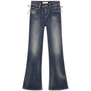 Miss Sixty2026春季新款牛仔裤女可拆复古金属腰牌绑带显瘦喇叭裤