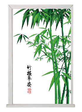 中式竹子玻璃贴纸透光不透明厕所