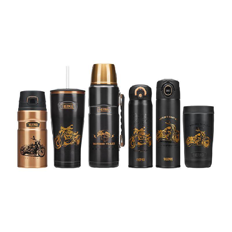 膳魔师120周年黑金骑士系列炫酷男士保温杯大容量便携咖啡杯子