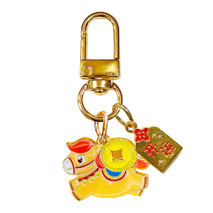 2026马年大吉金属小马钥匙扣精致女高级感新年礼物包包挂件小饰品