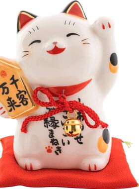 日本药师窑陶瓷招财猫日式手工