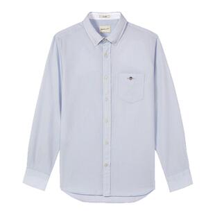 【亚洲版型】GANT/甘特男纯棉通勤衬衣商务休闲纯色宽松长袖衬衫