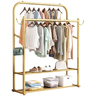 晾晒衣架落地折叠卧室内双杆凉衣架阳台挂衣架家用简易衣服的架子