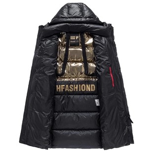 高端连帽鹅绒羽绒服男冬季情侣长款极寒零下40度超厚防寒保暖外套