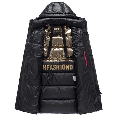 玛帝拉情侣款长款极寒连帽鹅绒服