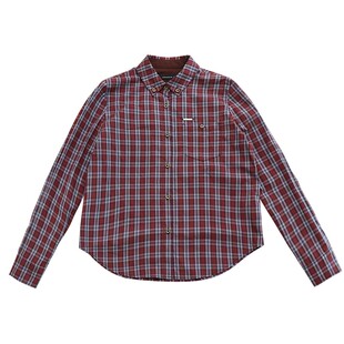 鹿与飞鸟“窗格纸页”精梳棉面料休闲叠搭三色复古格纹衬衫6921