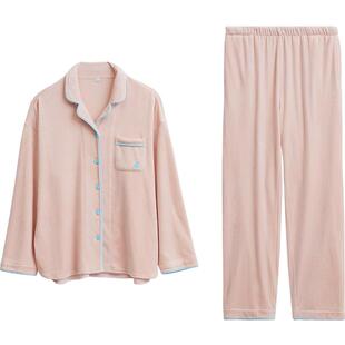 红豆情侣海岛绒睡衣抗静电男士长袖女秋冬季保暖珊瑚绒家居服套装