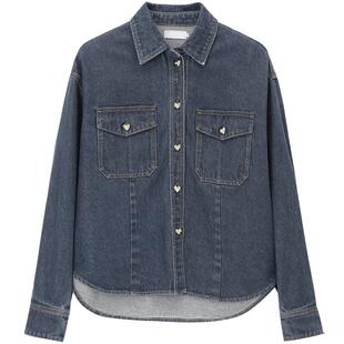 REVAN芮范设计师款甜酷街头风牛仔衬衫RN90903034