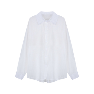 alex stevens天丝衬衫女夏秋季薄款防晒上衣长袖宽松休闲衬衣新款