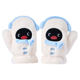 言仓Pingu联名毛绒手套可爱企鹅创意保暖冬季情侣新年生日礼物