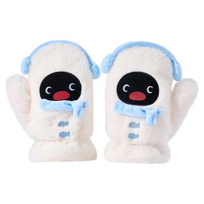言仓Pingu联名毛绒手套可爱企鹅