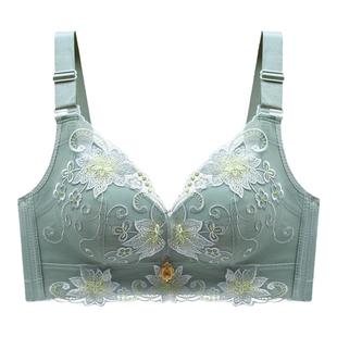 刺绣内衣女无钢圈聚拢小胸专用加厚女士胸罩收副乳调整型上托文胸