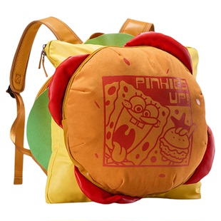 川崎海绵宝宝联名款授权羽毛球拍包汉堡包蟹黄堡多隔层收纳显眼包