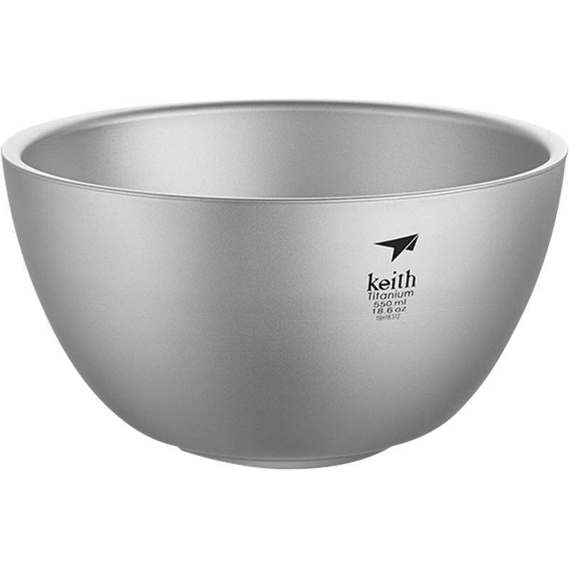 纯钛饭碗双层隔热防烫keith铠斯
