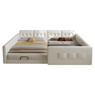 亲子床二胎三胎一家三口拼接子母床儿童带护栏加宽3m米超大真皮床