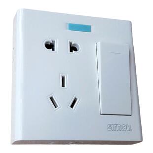 一开五孔明装插座开关86超薄走明线面板家用墙壁带开关白七孔阻燃