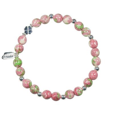 AWE寿山石925银四叶草幸运手链女