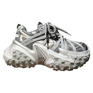 YYDS神店+新款小众ins潮灰色交叉绑带增高厚底老爹鞋女鞋子运动鞋