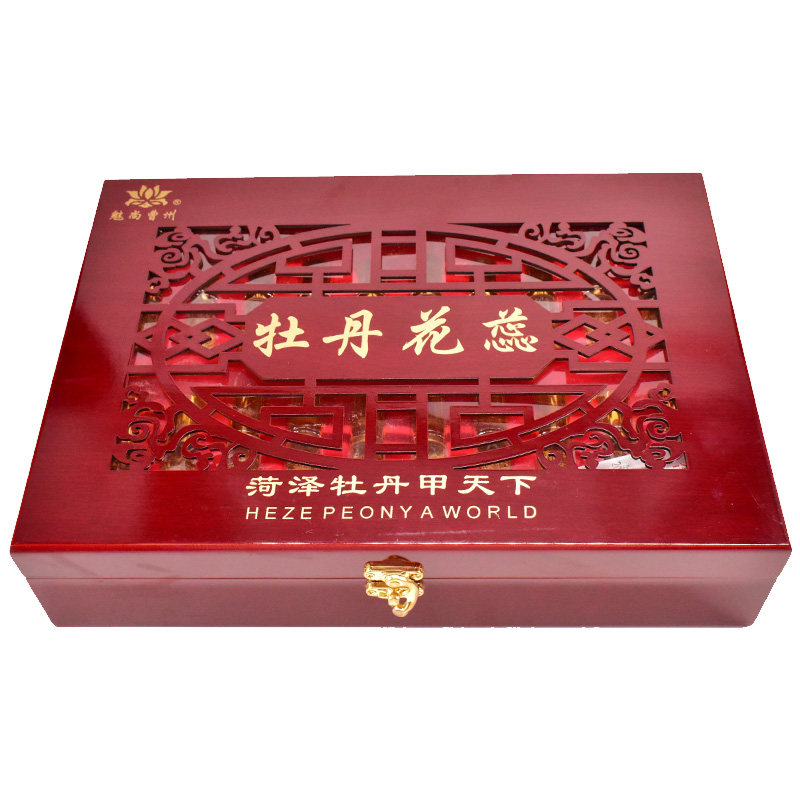 魅尚曹州牡丹花蕊茶木盒菏泽特产