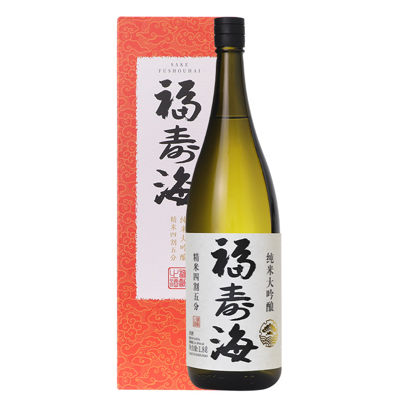 福寿海清酒国产纯米大吟酿四割五分日式清酒纯粮酿造酒1.8L礼盒装