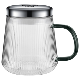 玻璃杯牛奶杯燕麦早餐杯微波炉加热咖啡杯家用茶杯有盖加厚水杯子