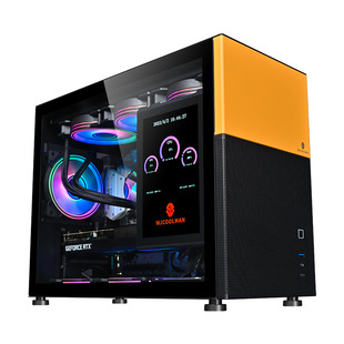 玩嘉玲珑机箱带副屏MATX台式电脑主机typeC宫格模块化侧透360水冷