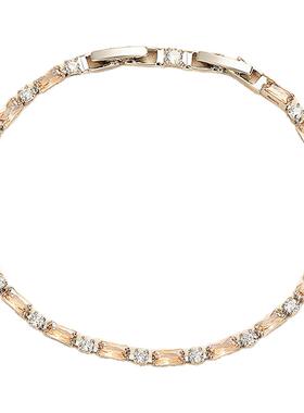 欧洲「设计师」MIHMILY 天然黄水晶镶钻手链女精致时尚18K香槟金