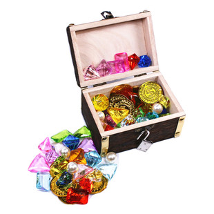 亚克力仿水晶宝石塑料无孔钻石男女小孩挖宝藏奖励礼物木盒子宝箱