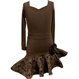 高端儿童拉丁舞表演服女专业舞蹈练功服演出服少儿拉丁舞服装秋冬