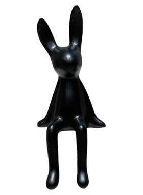 意式极简坐姿长耳兔电视背景墙