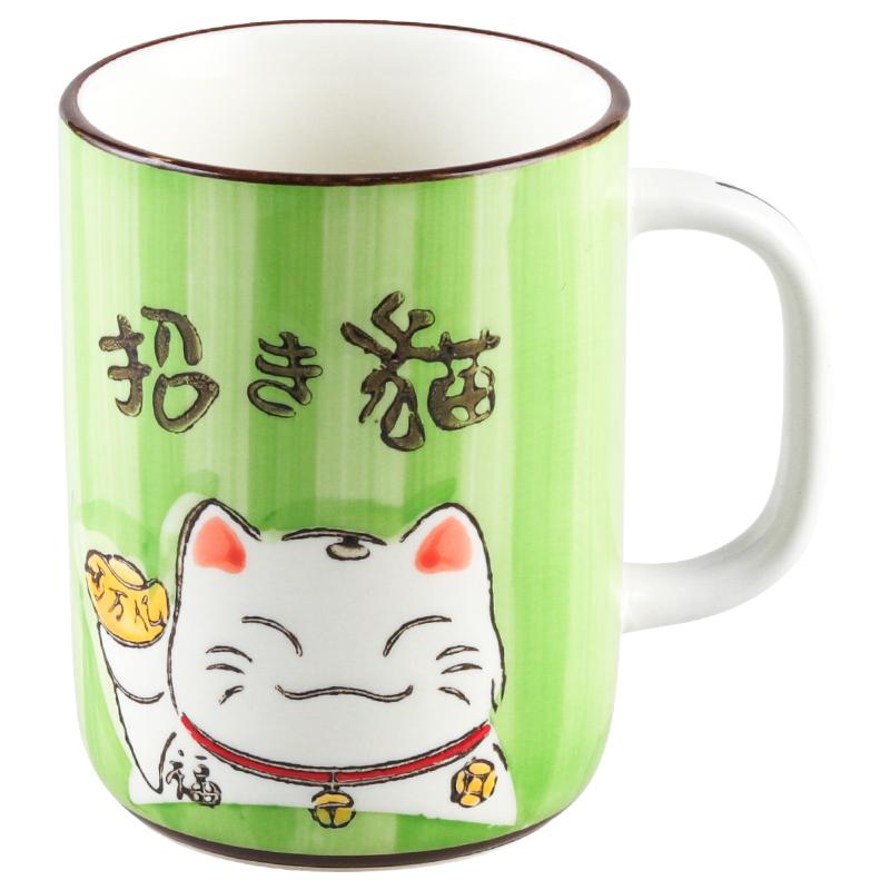 可爱日式猫办公室水杯亲子套装马克杯创意家用陶瓷杯早餐情侣杯子