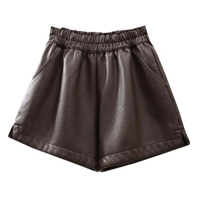 加绒加厚皮短裤女外穿pu皮裤靴裤