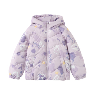 快鱼童装棉衣2025新款冬装儿童带帽防寒加厚短款保暖舒适洋气外套